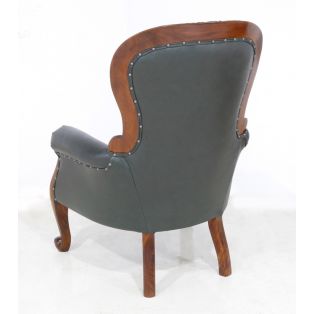 Кожаное кресло Grandfather с деревянным каркасом BAС 011 (зелёная кожа)