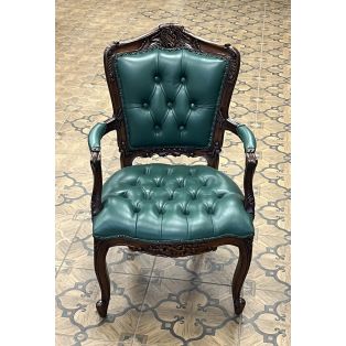 кресло кожаное PAC 51, обито кожей зелёного цвета