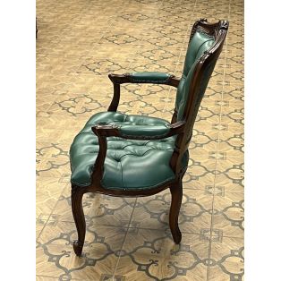 кресло кожаное PAC 51, обито кожей зелёного цвета