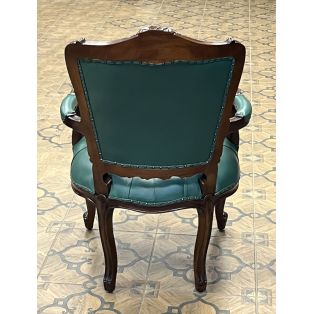 кресло кожаное PAC 51, обито кожей зелёного цвета