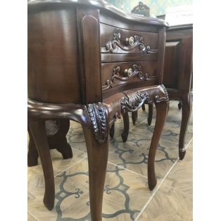 Прикроватная тумбочка PCD 221 в форме фасольки с двумя ящичками.