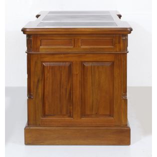 BPD 140 Стол письменный двухтумбовый, зелёная кожа