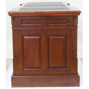 BPD 160 dark brown Cтол письменный двухтумбовый, коричневая кожа